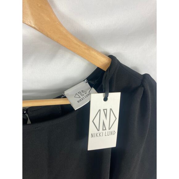 Nikki Lund Joy Long Sleeve Jumpsuit Black Size Medium - Picture 3 of 5